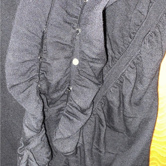 Karen Mullen black bodycon ruched long sleeve midi dress 3 - Picture 6 of 7